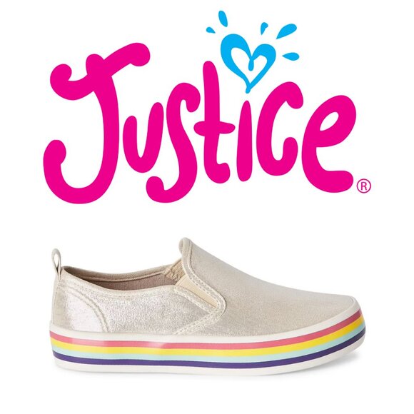 Justice Rainbow Slip-Ons - Size 12C - Picture 1 of 6